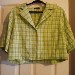 Shein Green plaid crop top